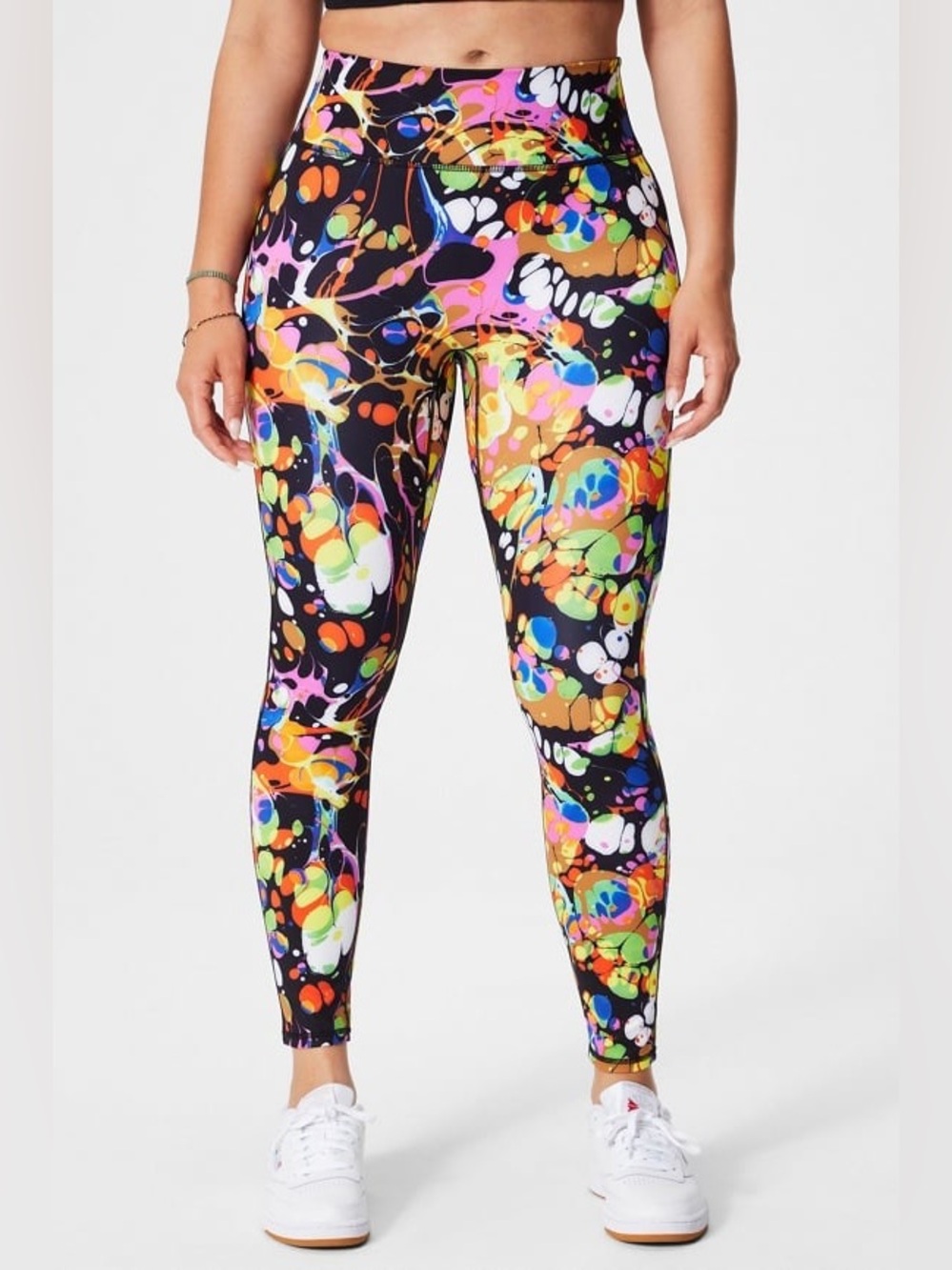 Fabletics‎ Anywhere Motion365+ High-Waisted Leggings Black Kaleidoscope small